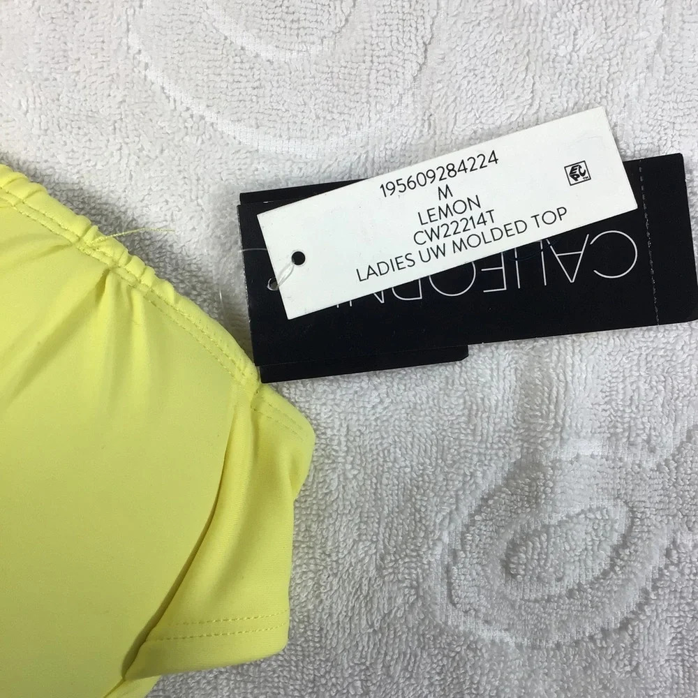 California Waves Lemon Yellow Underwire Bikini Top - Size Medium - Picture 7 of 8